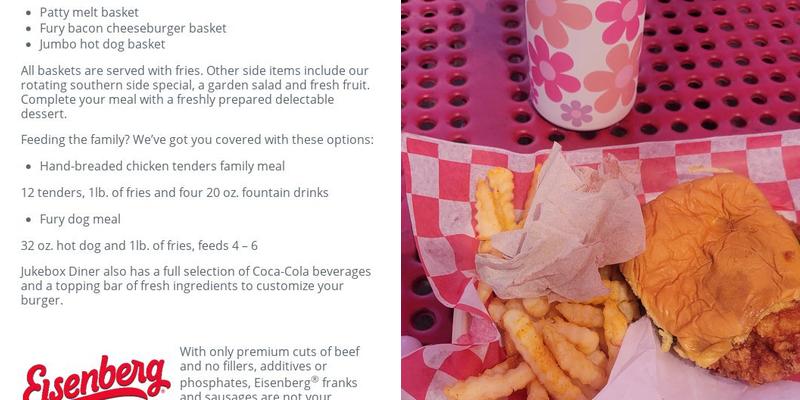 Juke Box Diner Menu
