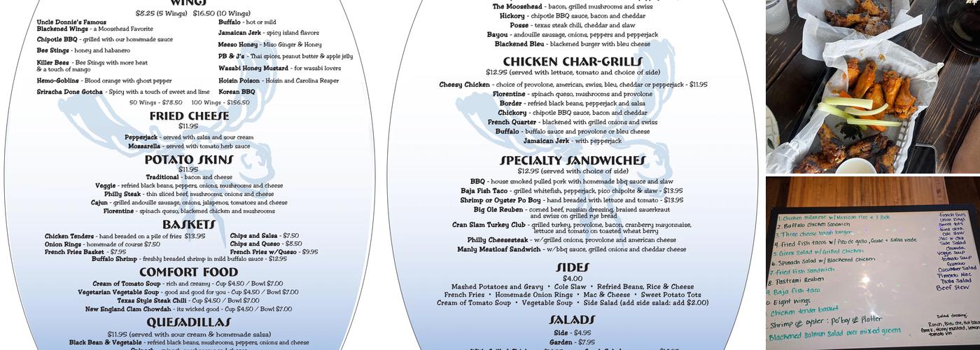 Moosehead Grill Menu
