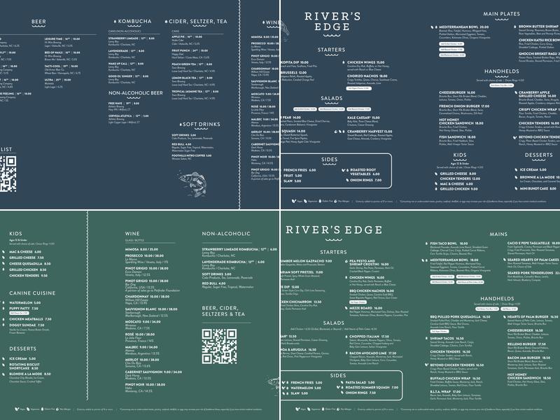 River’s Edge Menu