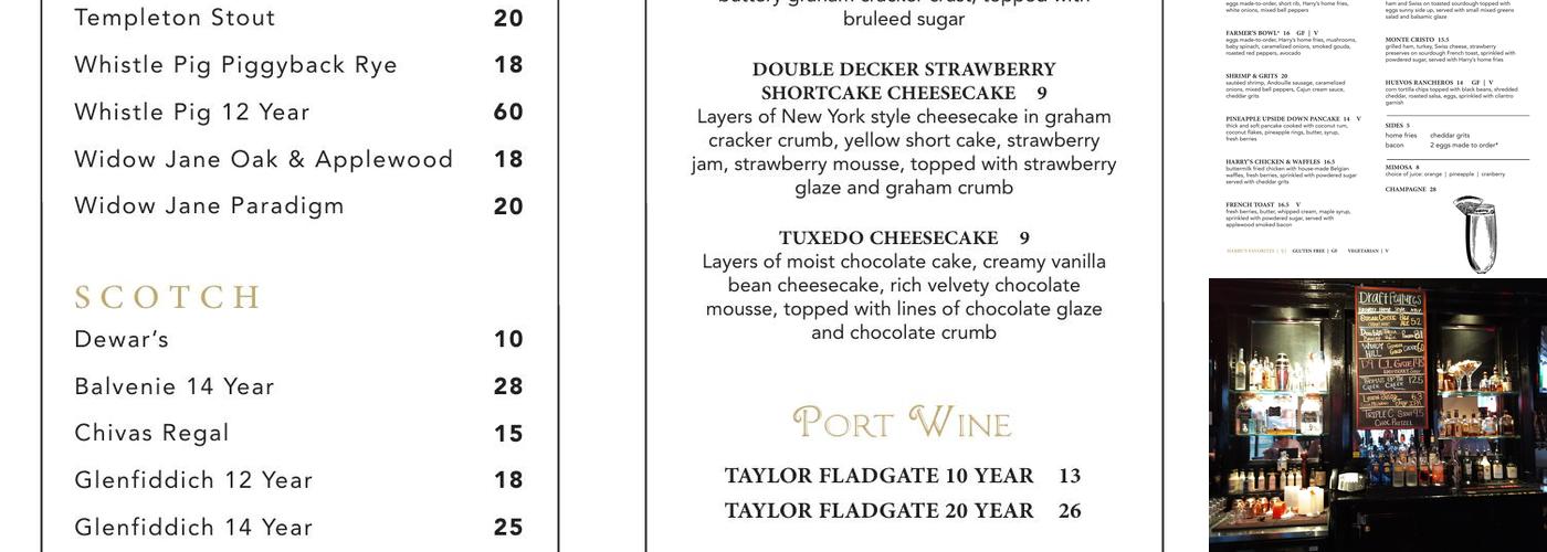 Harry's Grille & Tavern - Ayrsley Menu