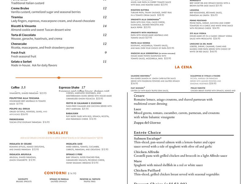 Luce Menu