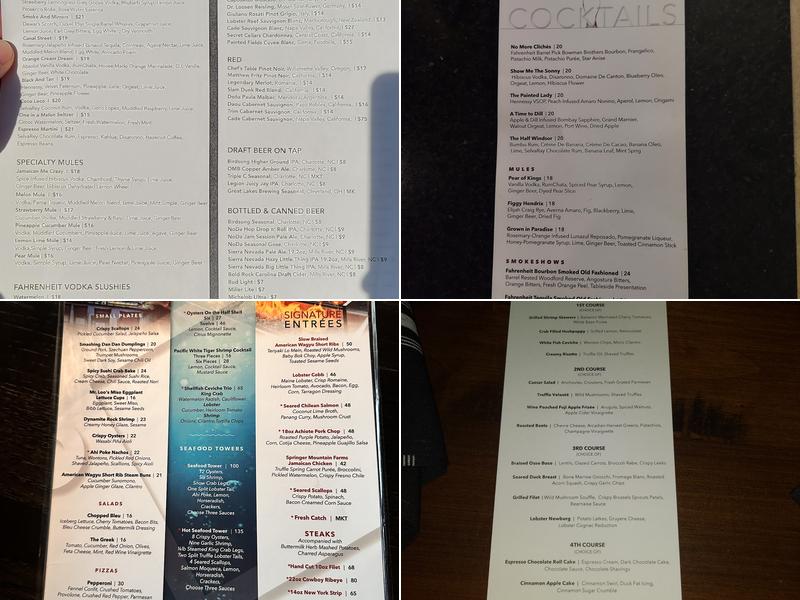 Fahrenheit Charlotte Menu