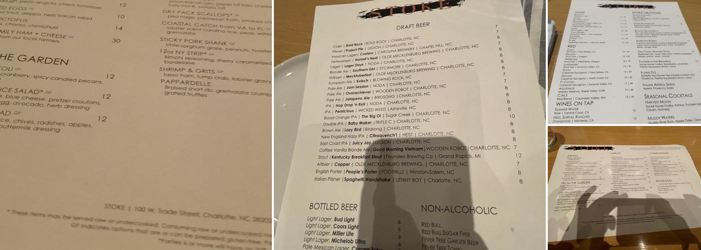 Stoke Charlotte Menu