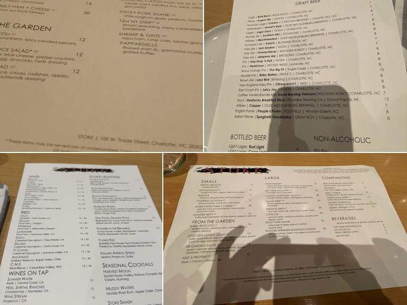 Stoke Charlotte Menu