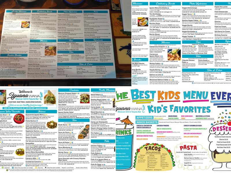 Iguana Wana Mexican Grill and Tequila Bar Menu
