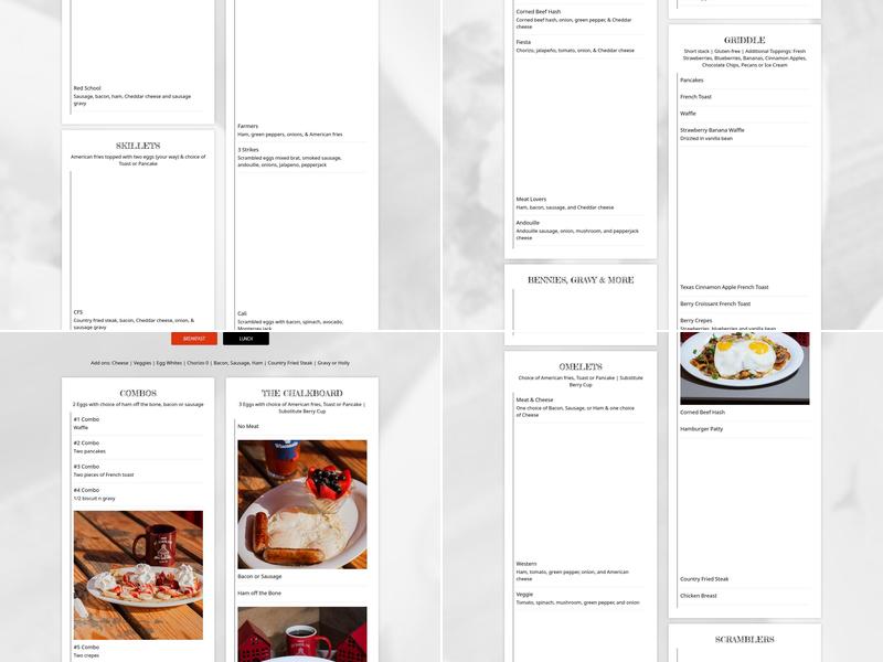 Red School Cafe Menu