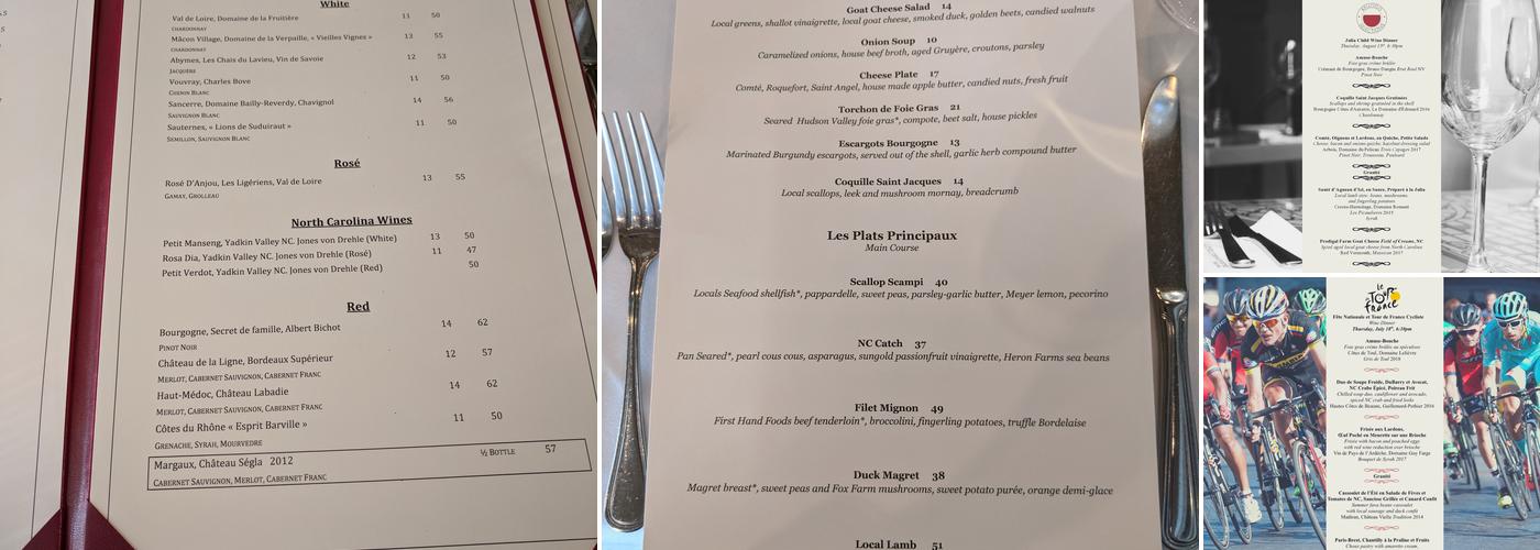 Saint Jacques Menu