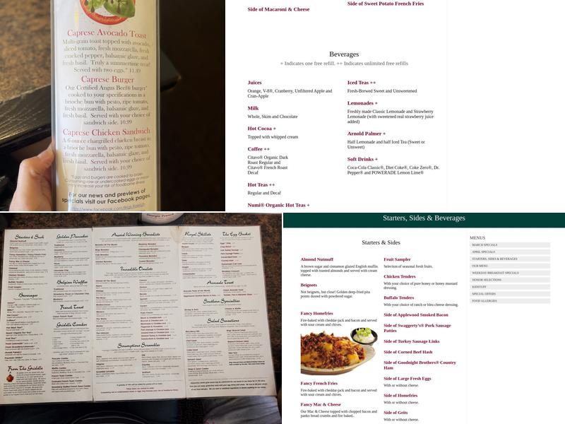 Brigs at the Crossing Restaurant Menu