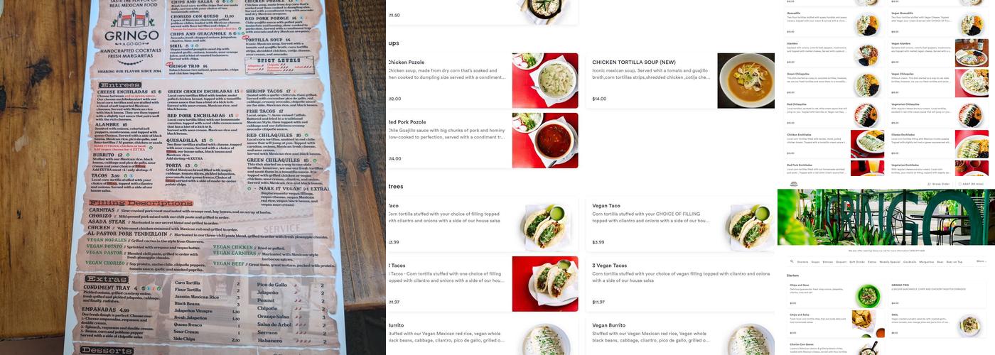 Gringo A Go Go Menu