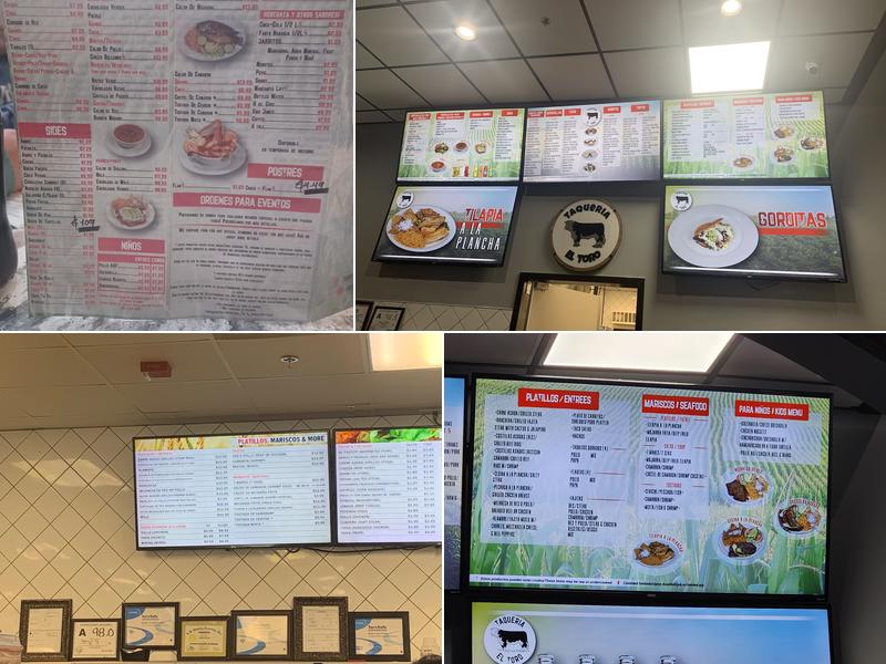 Taqueria El Toro Menu