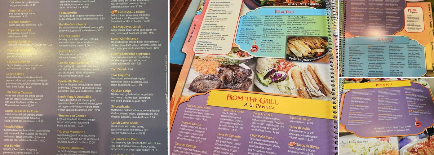 Los Tres Magueyes RDU Menu