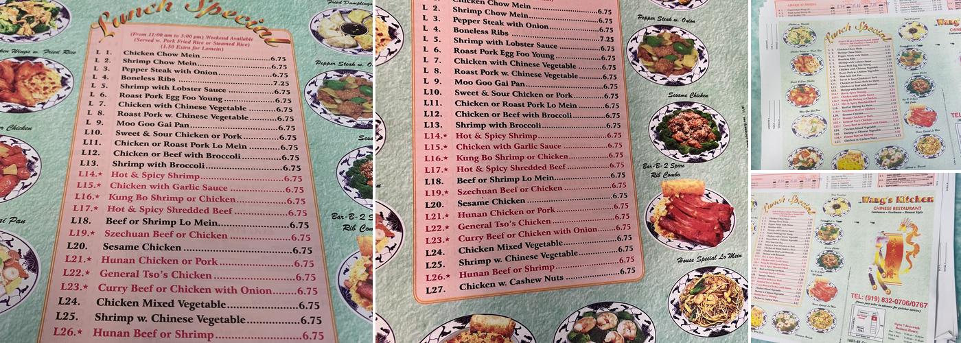 Wang's Kitchen Menu