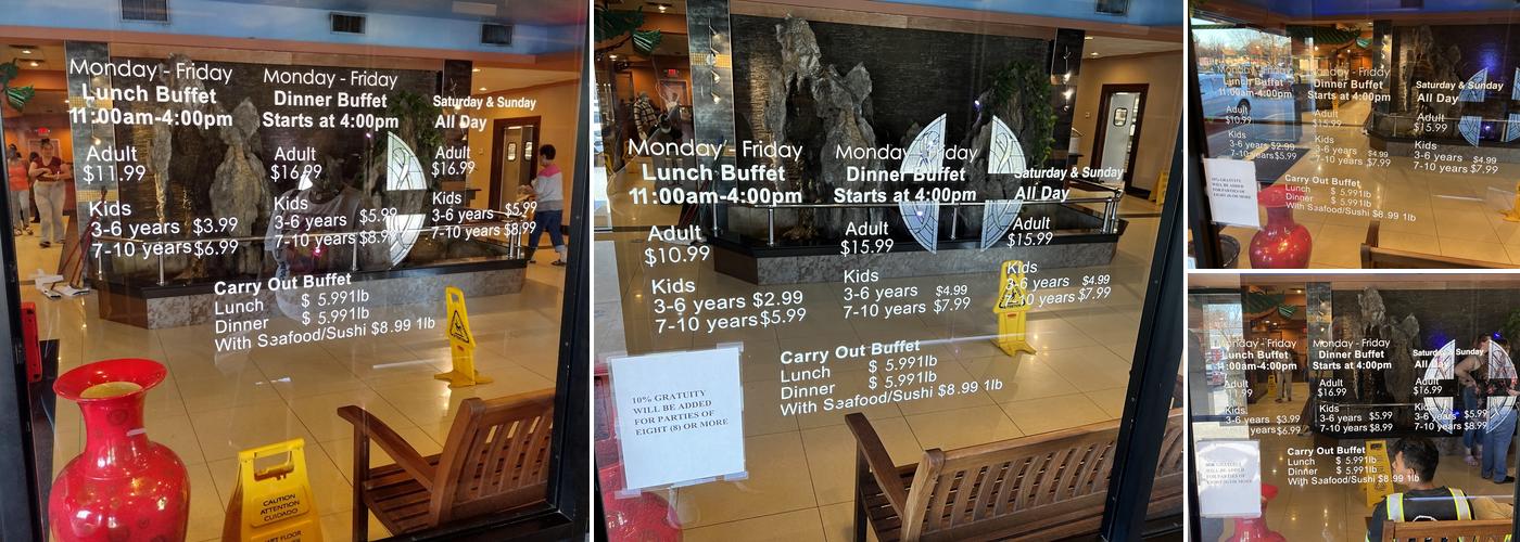 Hibachi China Buffet Menu