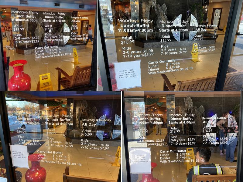 Hibachi China Buffet Menu