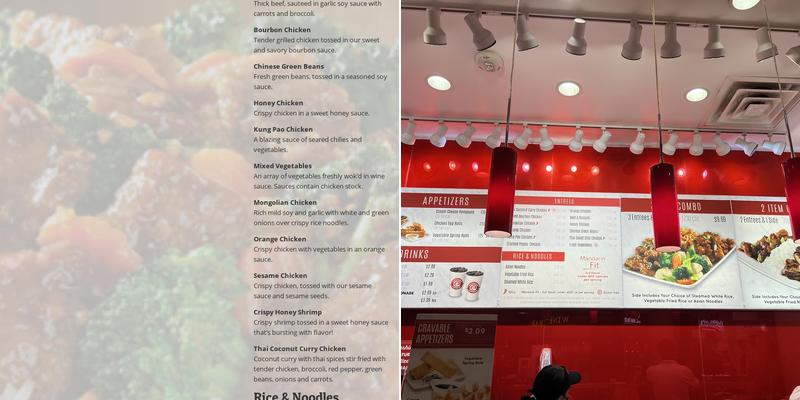 Mandarin Express Menu