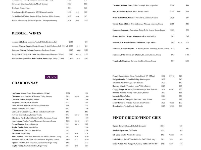 Maxwells | Restaurant & Bar Menu