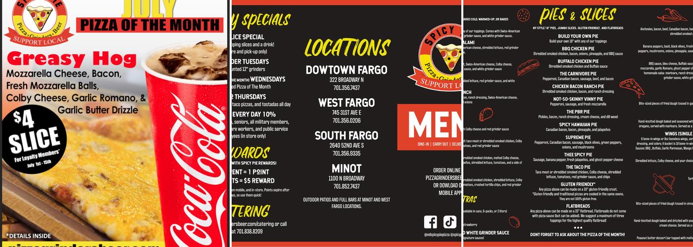 Spicy Pie - West Fargo Menu
