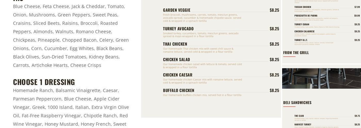 Manhattan Cafe Menu