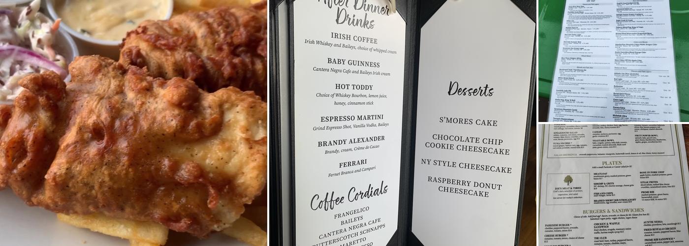 Parkside Restaurant Menu