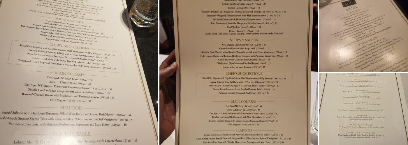 The Capital Grille Menu