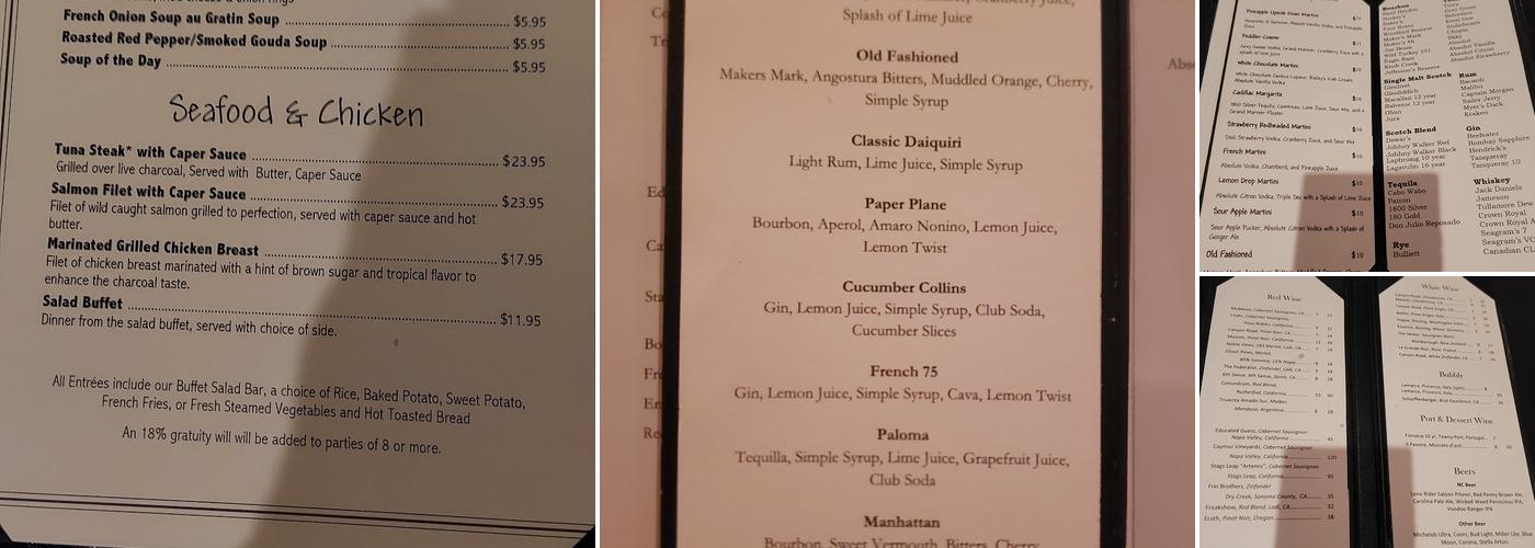 The Peddler Steak House Menu