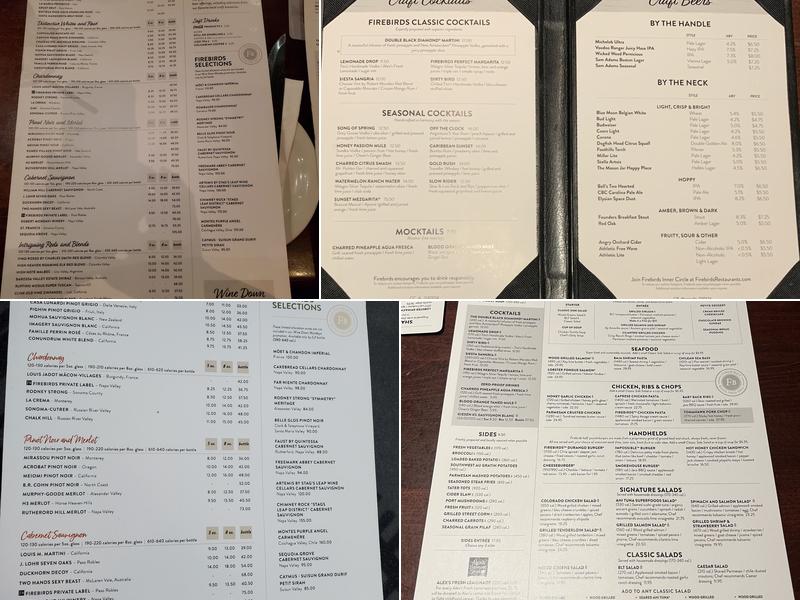 Firebirds Wood Fired Grill Menu