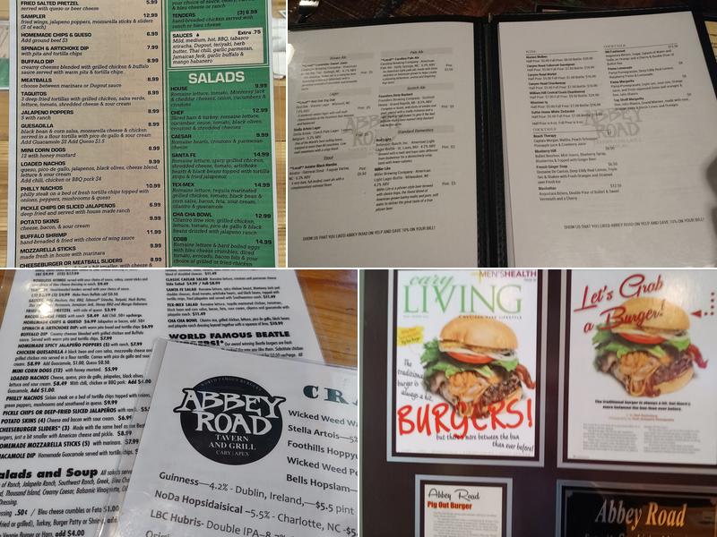 Abbey Road Tavern & Grill Menu
