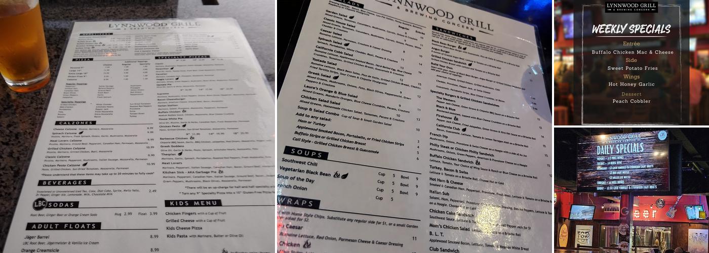 Lynnwood Grill & Brewing Company Menu