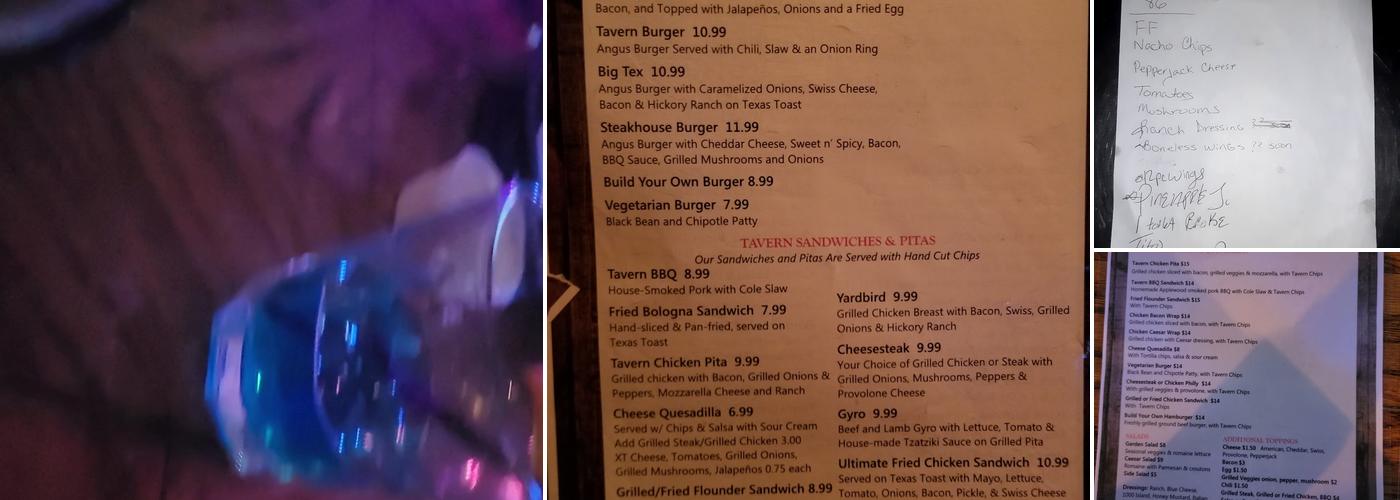 Tavern Menu