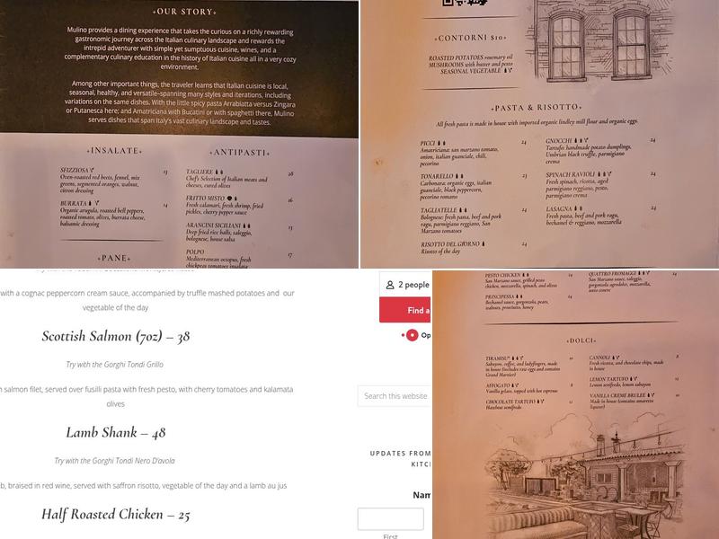 Mulino Italian Kitchen & Bar Menu