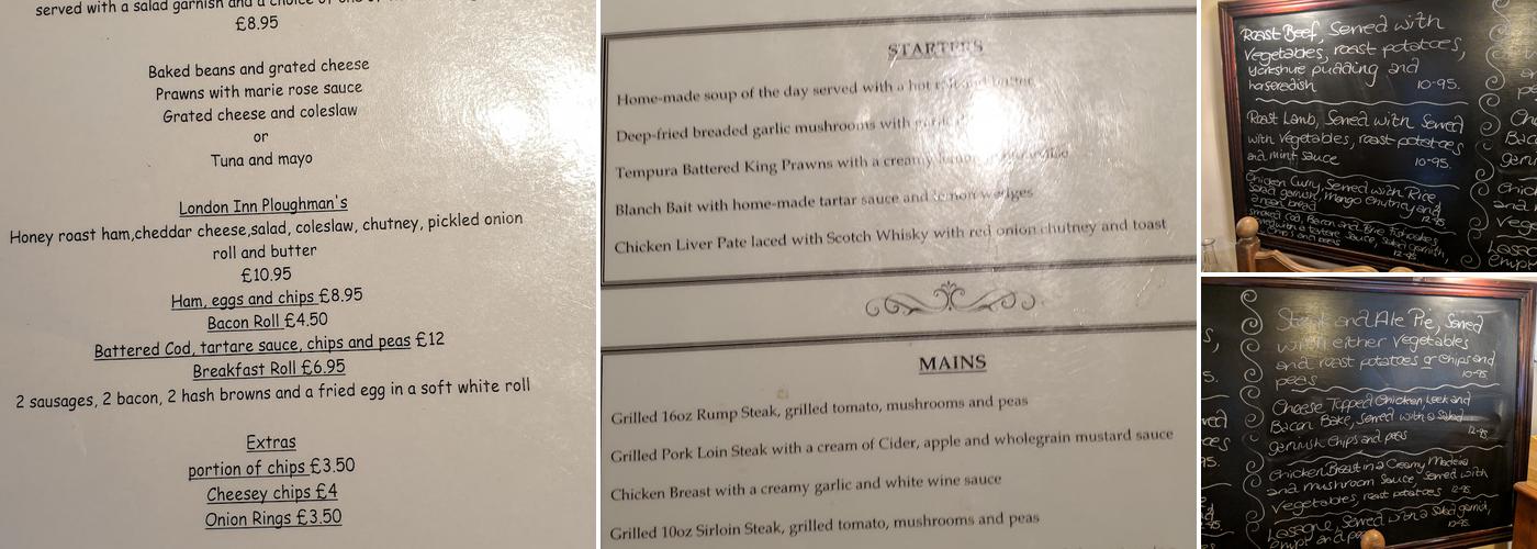 The London Inn Menu