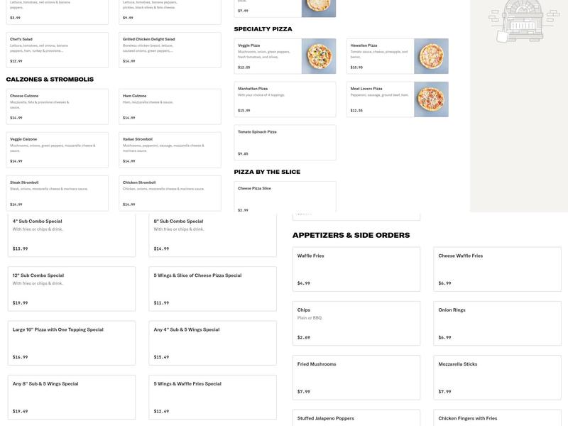 Manhattan Pizza & Subs Menu