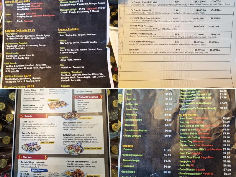 Burger Warfare Menu