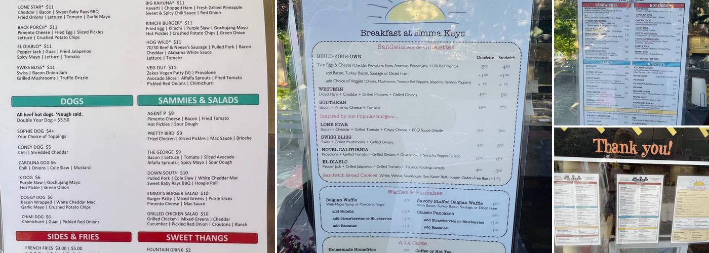 Emma Key's Menu