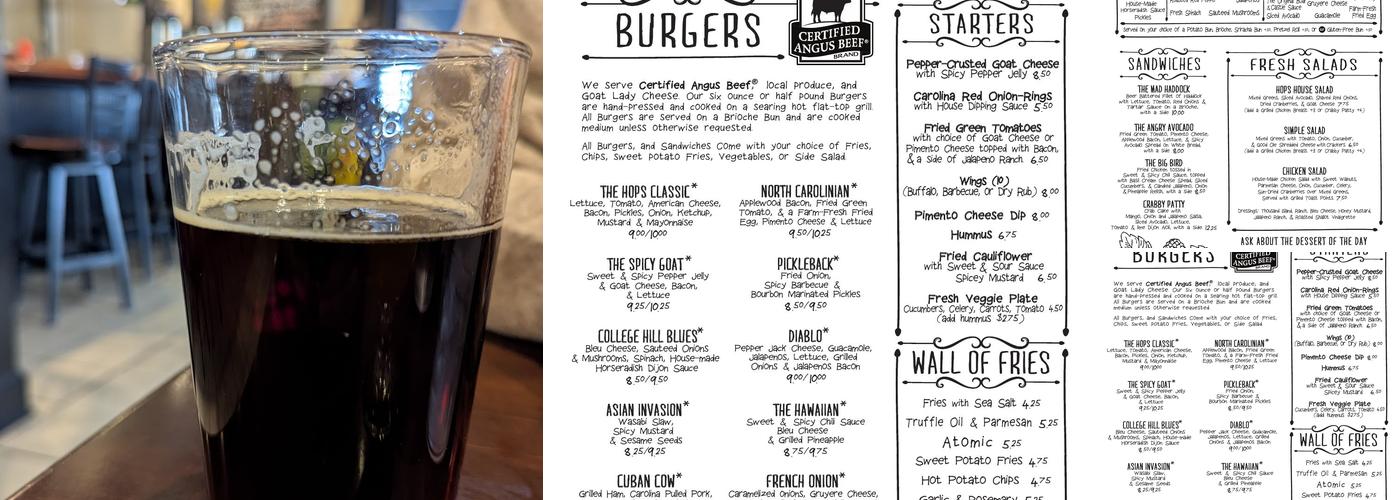 Hops Burger Bar Menu