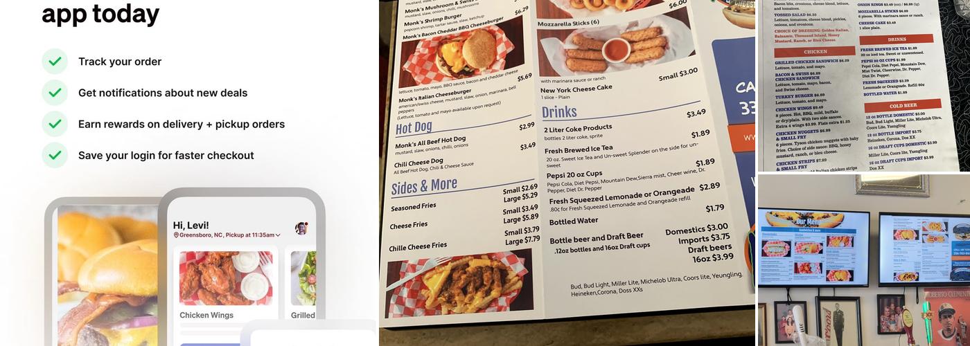 Monk's Cheesesteaks & Cheeseburgers Llc. Menu