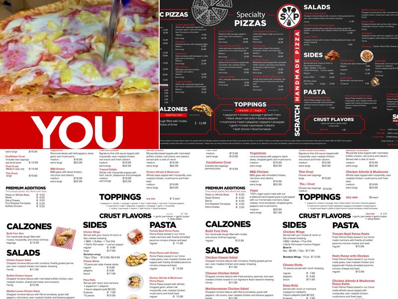 Scratch Pizza Menu