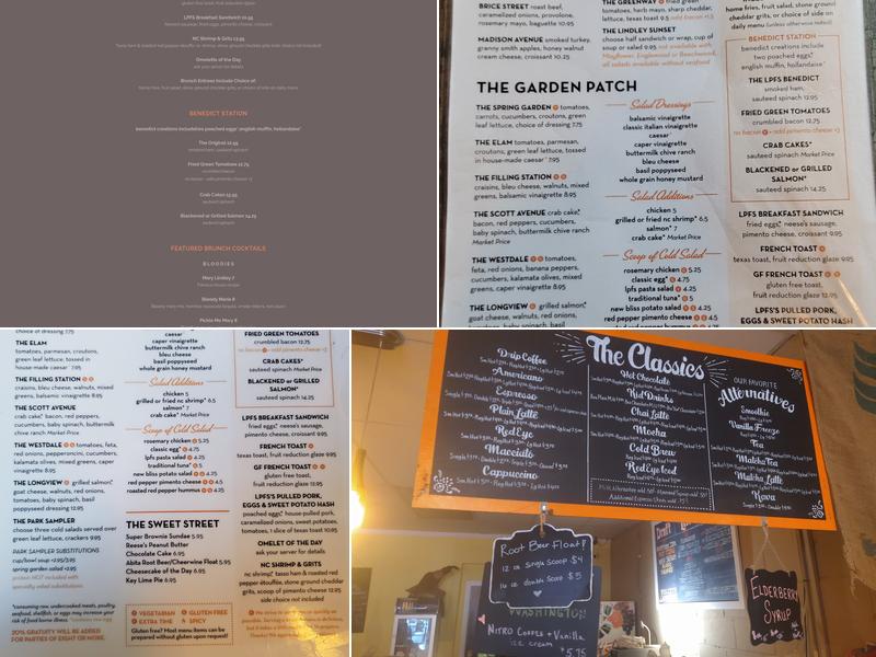 Lindley Park Filling Station Menu