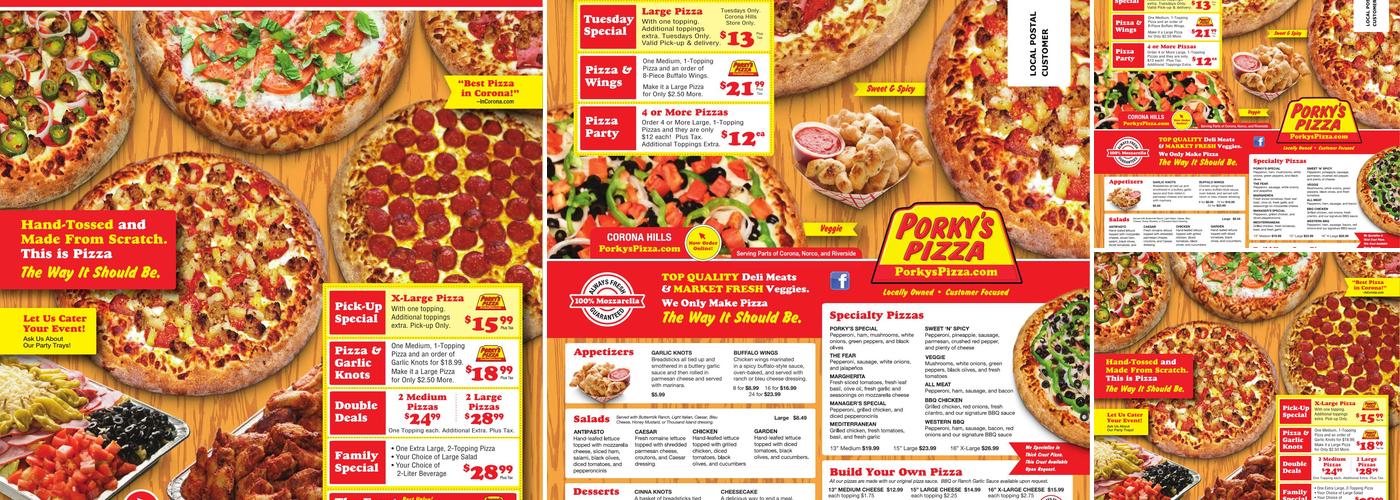 Porky's Pizza Menu