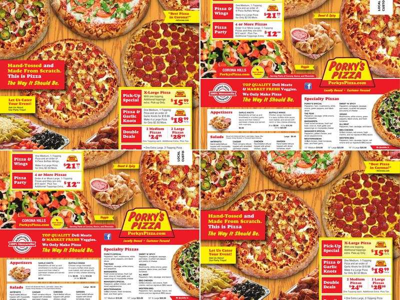 Porky's Pizza Menu