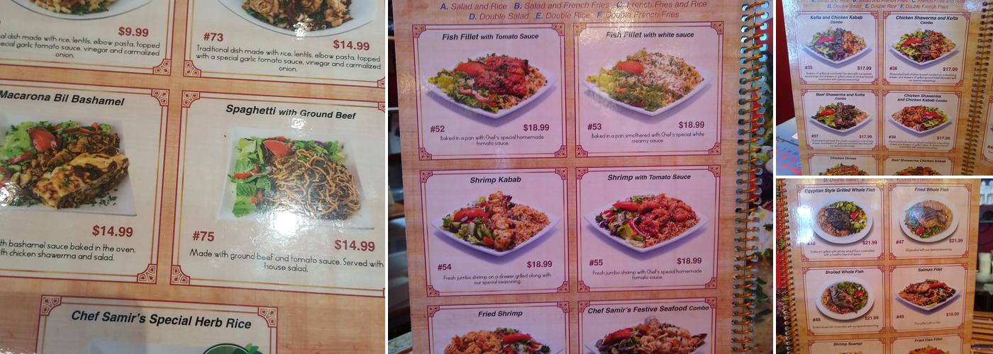 Chef Samir Shaltout Menu