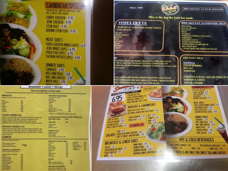 Summit Cafe Menu