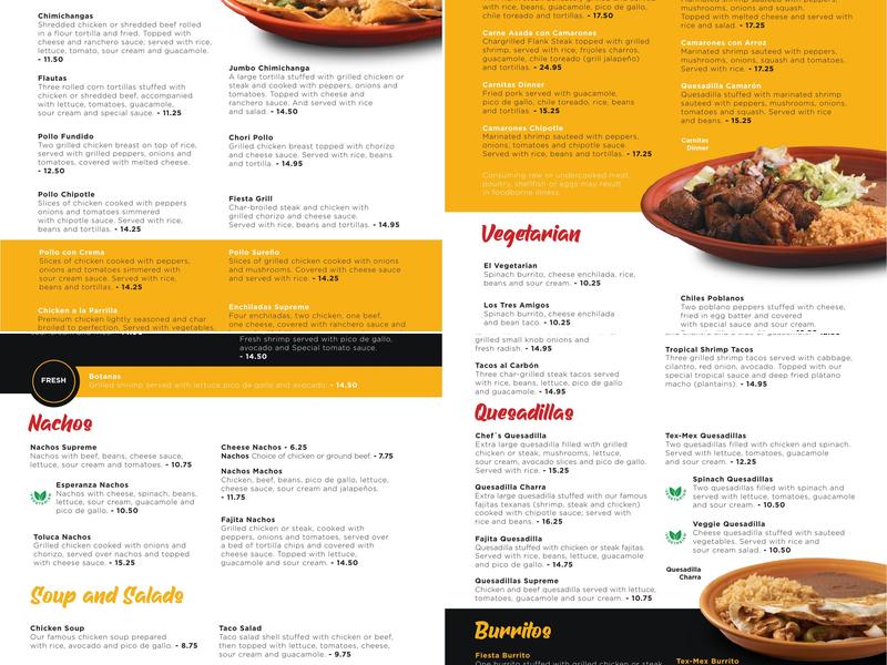 La Fiesta Greensboro Menu