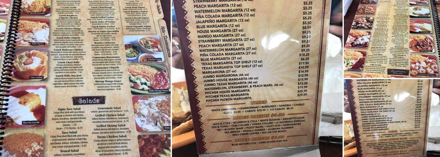La Hacienda Menu