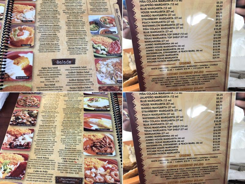 La Hacienda Menu