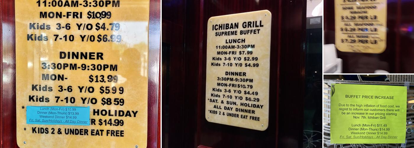 Ichiban Grill Supreme Buffet Menu