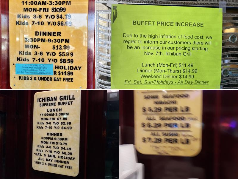 Ichiban Grill Supreme Buffet Menu