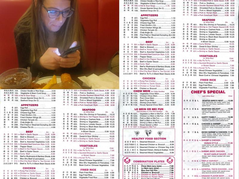 China Inn Buffet Menu