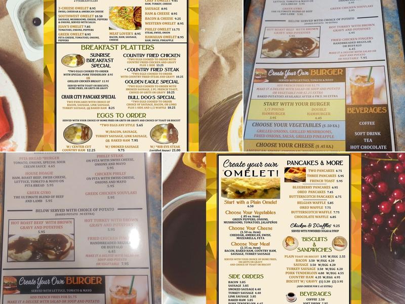 Sunrise Diner Menu