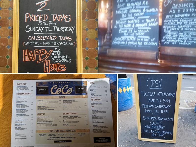 Cafe Coco. Menu